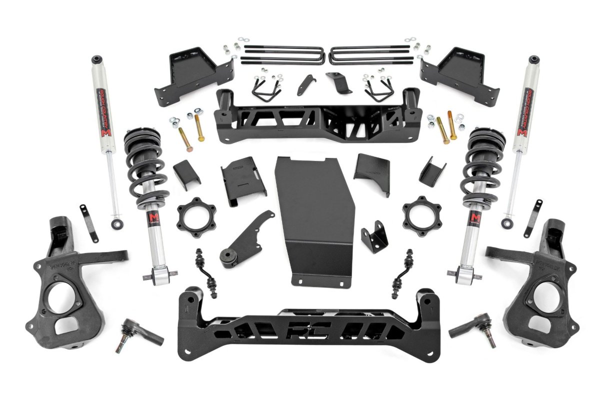 GMC Sierra 1500 Suspension Lift Kit - Rough Country - 7 Inch Lift Kit | Alum/Stamp Steel | M1/M1 - '14-'18